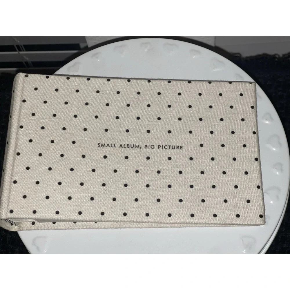 Kate Spade White Small Album Big Picture 4 x 6 Photo Album Black Polka Dots